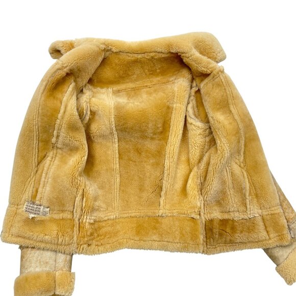 Vintage Leather Attic Shearling Sheepskin Aviator Moto Jacket Men's Small 36 - Picture 12 of 12